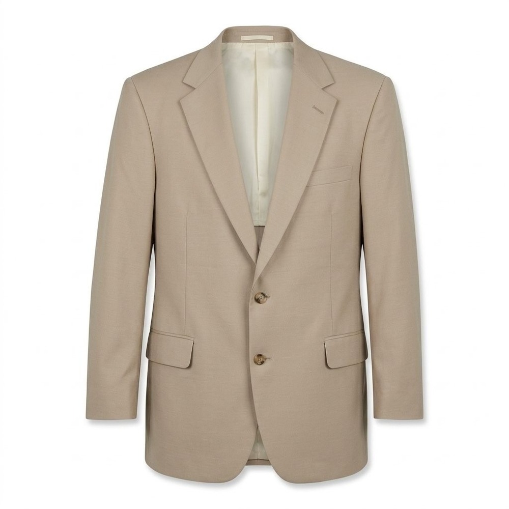 Johnny Carson Mens 44L Vintage Tan Sport Coat 70s Union Made USA Classic Read